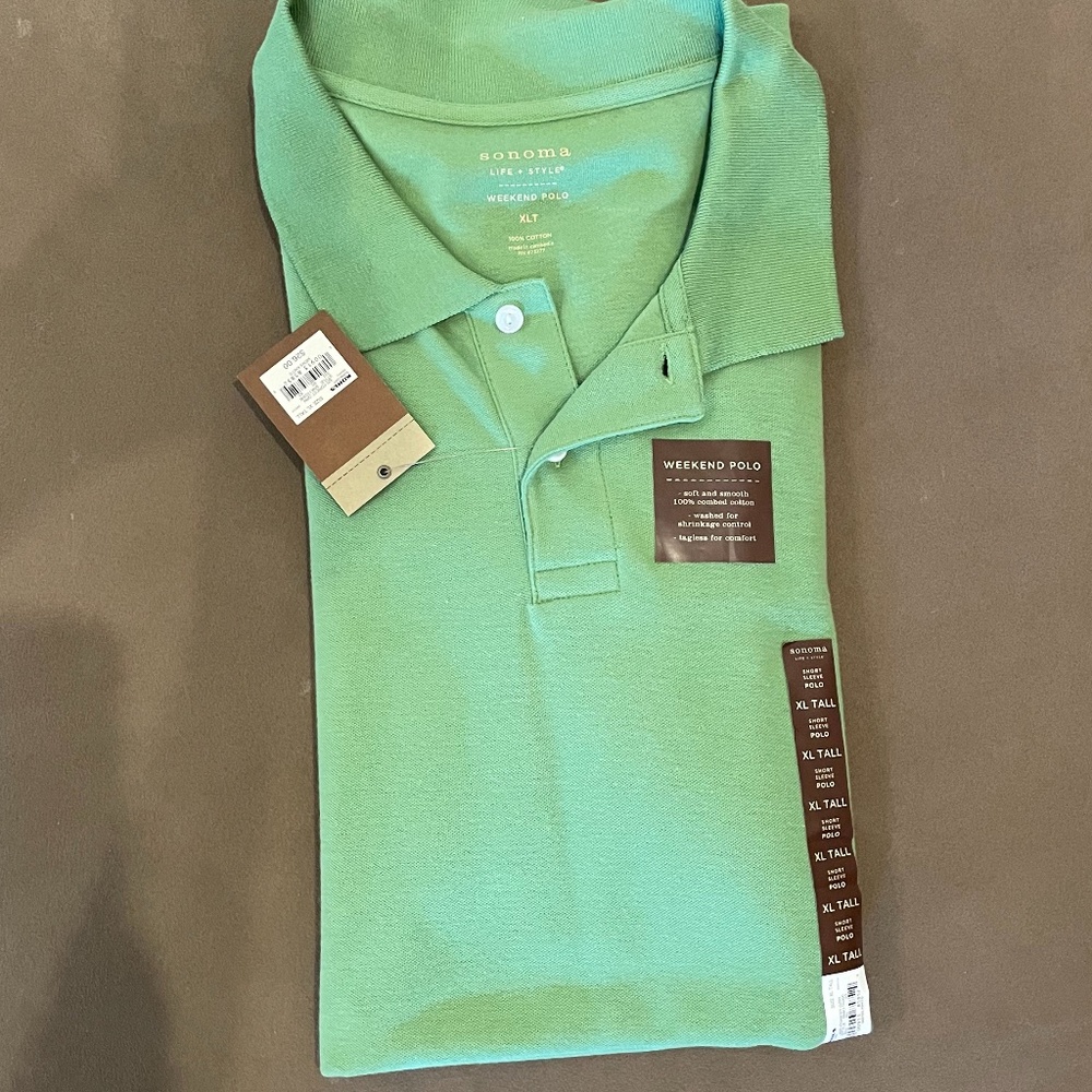 NWT Mens Sonoma green Polo size XL tall